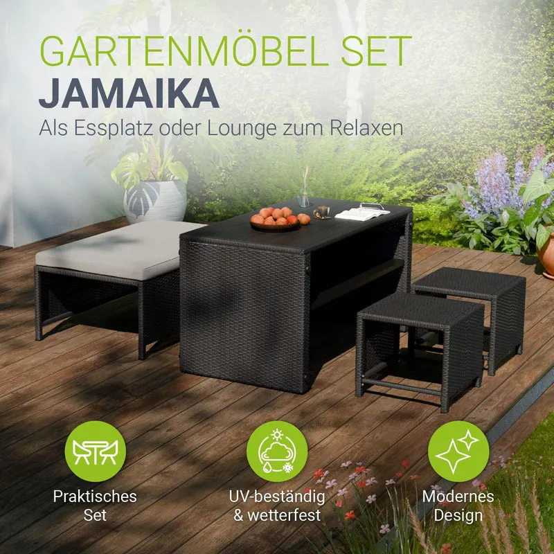 2in1 Polyrattan Gartenmöbel Jamaika