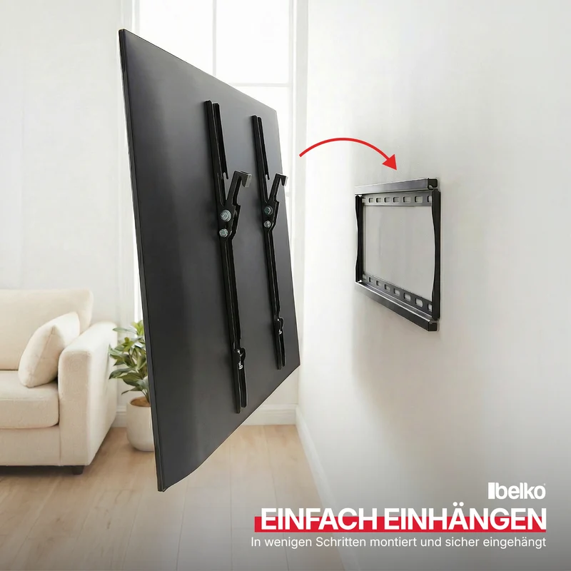 Belko® TV Wandhalterung, VESA max 400x400mm. Wandabstand: 25mm, für 32" - 65"