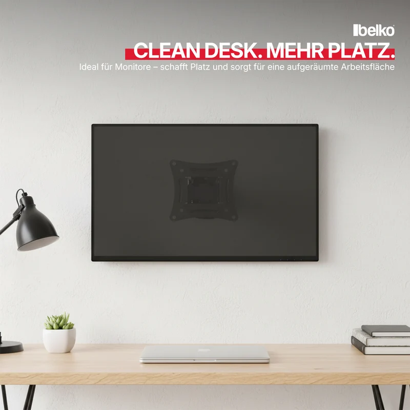 Belko® TV Wandhalterung, VESA max 100x100mm. Wandabstand: 50-280mm, für 10" - 27"