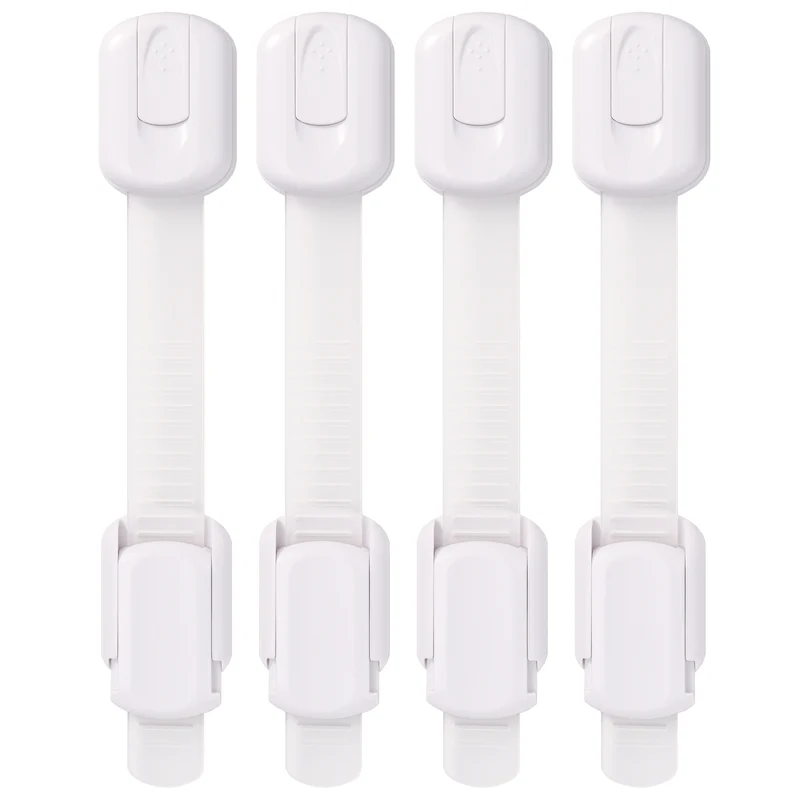 Kidimax® Kindersicherung für Schrank Schublade, Längenverstellbar, Ecke-Schlösser, 8 Stück