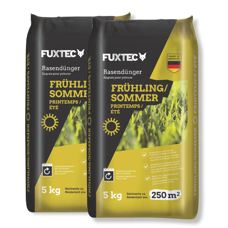 FUXTEC gazonmeststof lente/zomer FX-RDFS 10kg voor 500m²
