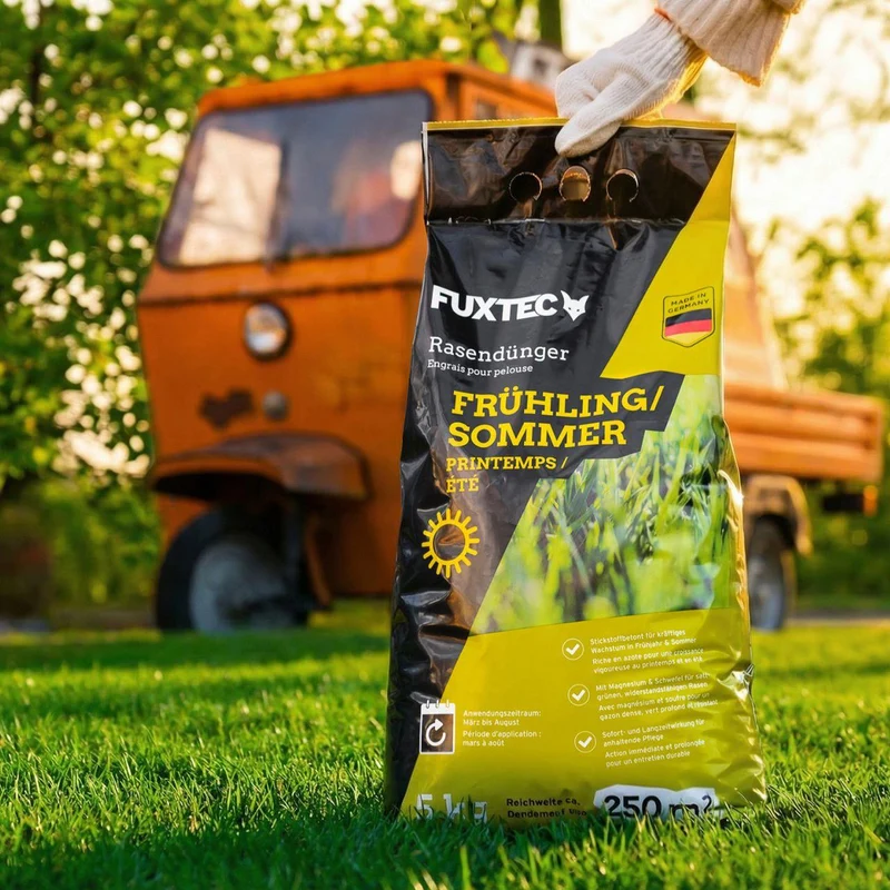 FUXTEC gazonmeststof lente/zomer FX-RDFS 10kg voor 500m²