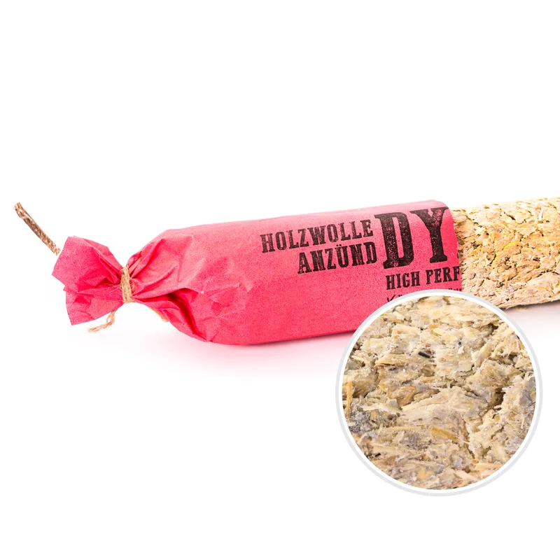 Flammingo® XXL Holzwolle Anzünder in Dynamitoptik, 12 Stück,Brenndauer ca. 1h / Stück