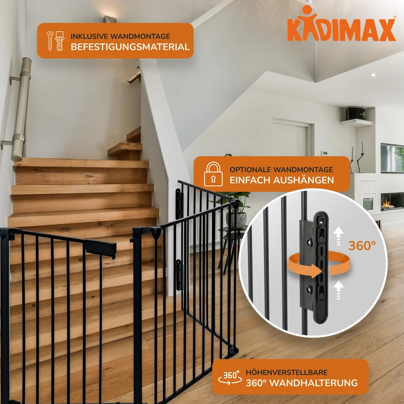 P24® Kaminschutzgitter 300cm x 75cm, schwarz