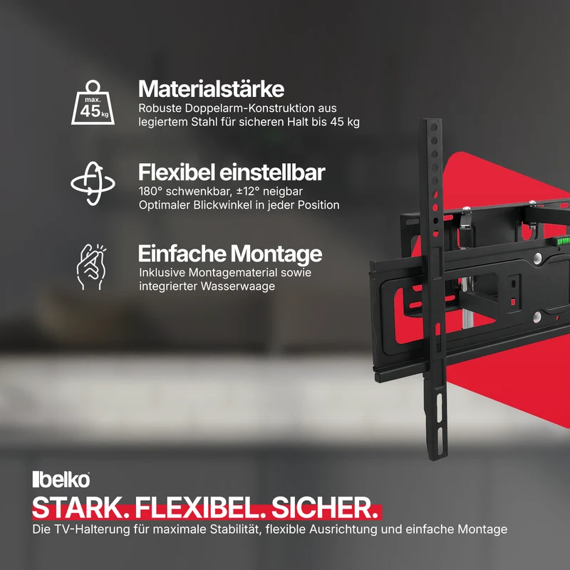P24® Premium TV Wandhalterung, VESA max 600x400mm, Wandabstand: 75-400mm, für 32" - 70
