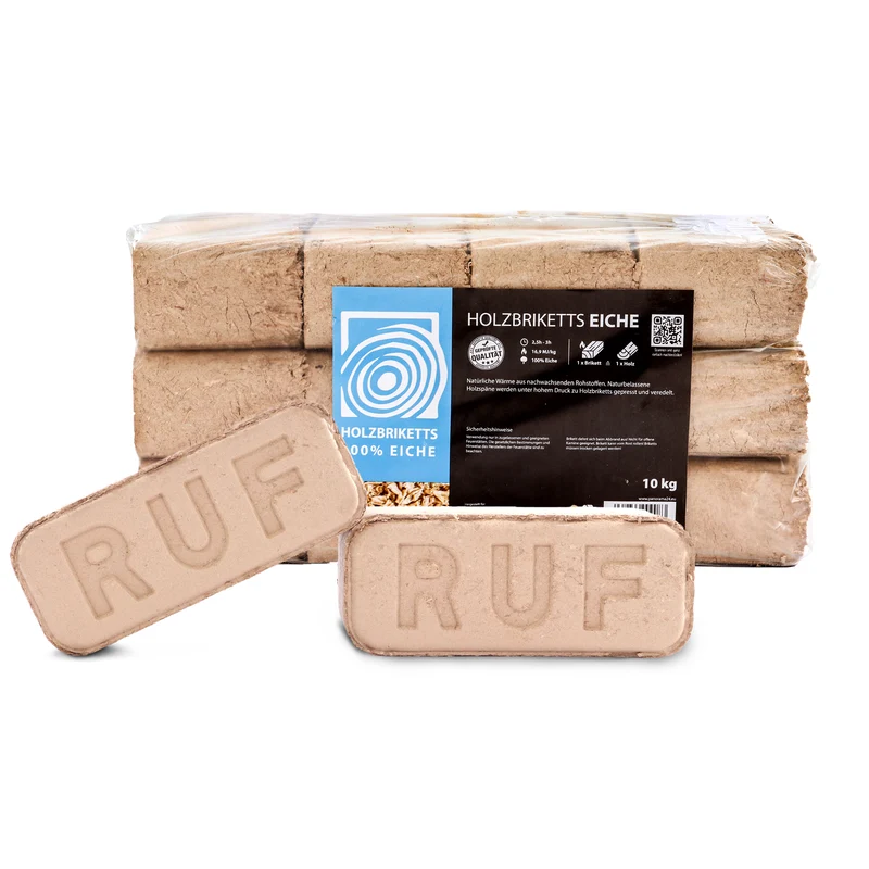 P24® Holzbriketts RUF Eiche, 20 kg (2 Blister)