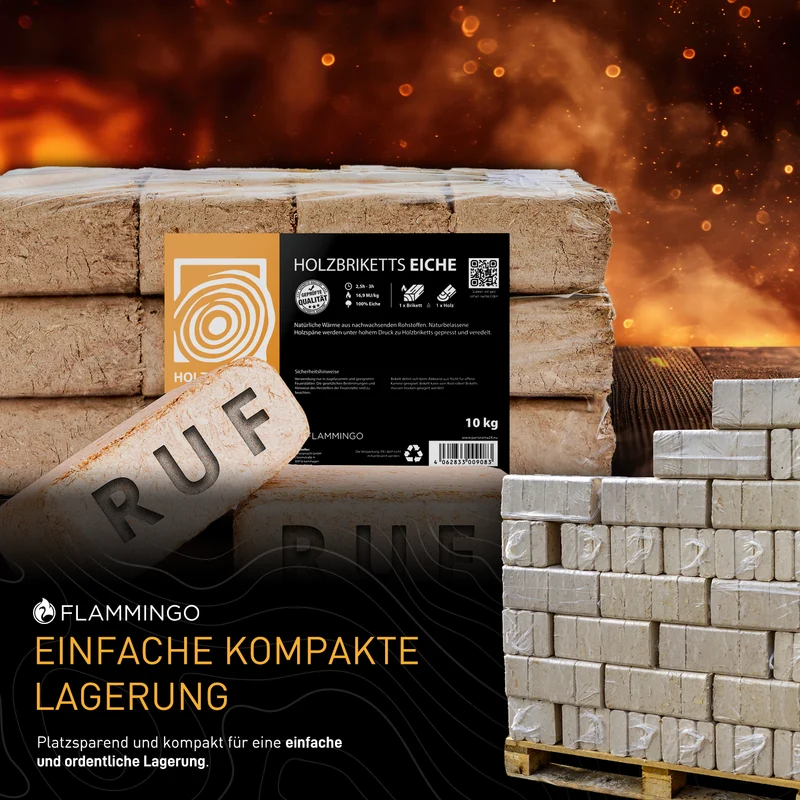 P24® Holzbriketts RUF Eiche, 20 kg (2 Blister)
