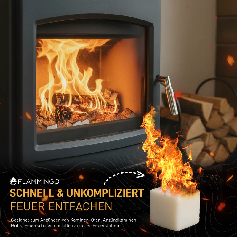 Flammingo® Anzündwürfel auf Kerosinbasis, weiß, 24 Packungen à 48 Stück