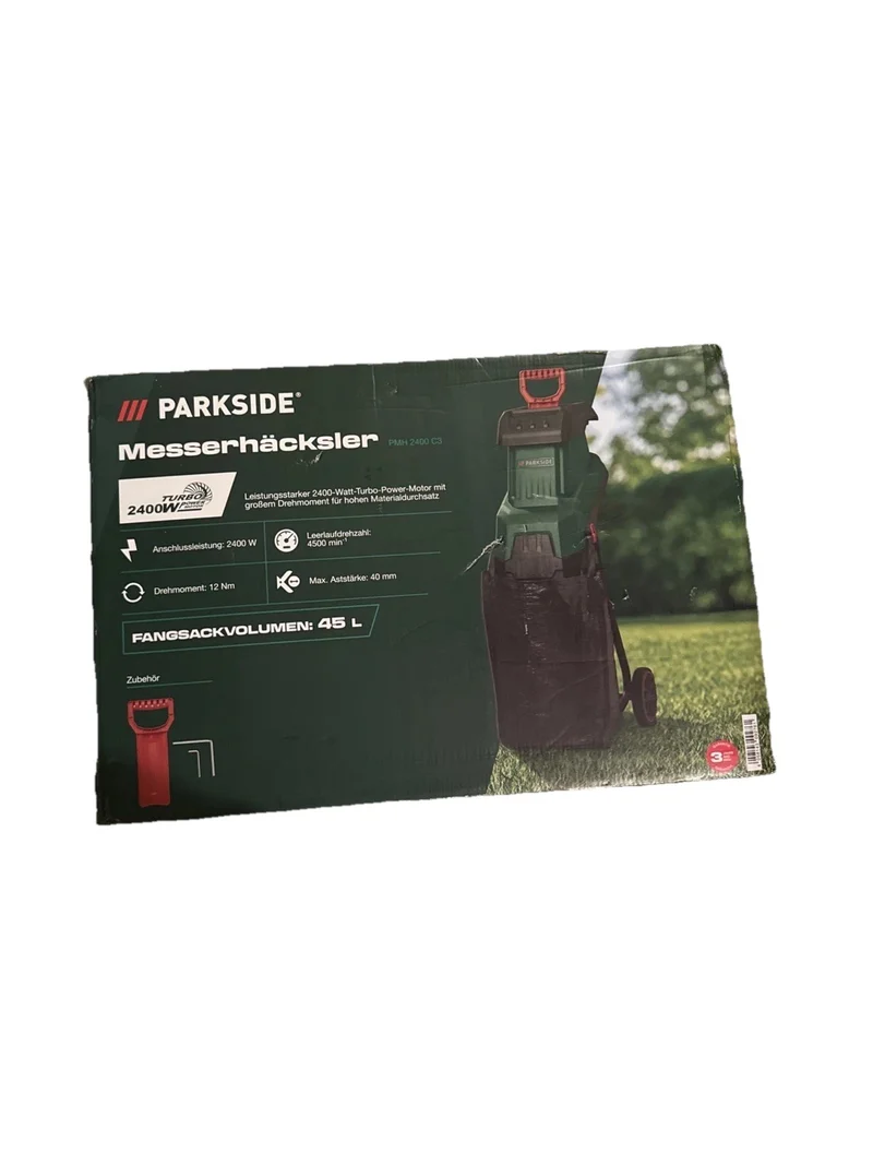 Parkside Messerhäcksler Häcksler Gartenhäcksler 2400W 40mm Schredder TOP NEU