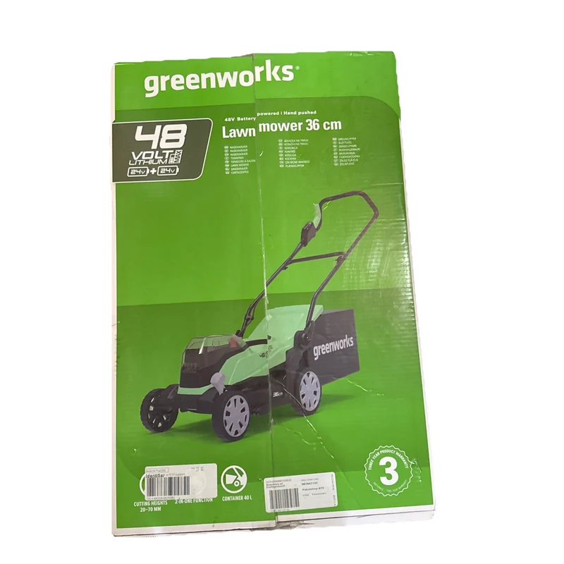 48V Akku Rasenmäher 36cm 2x24V Greenworks G24X2LM36K2x mit (2)x2Ah Batterie