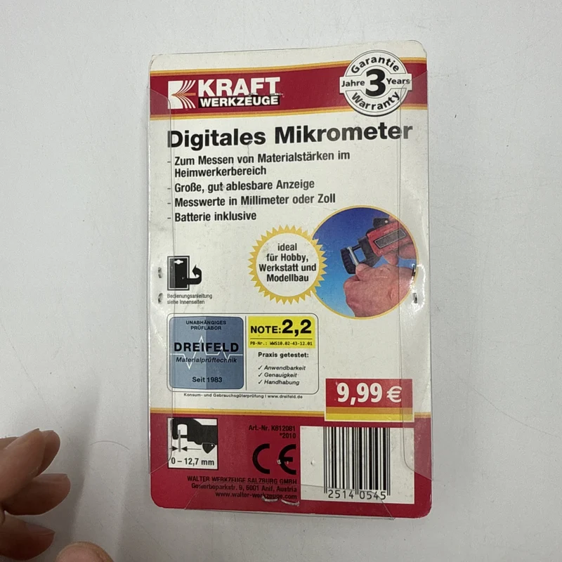 Mikrometer Digitale Bügelmessschraube Außendurchmesser Messschraube Zoll - mm