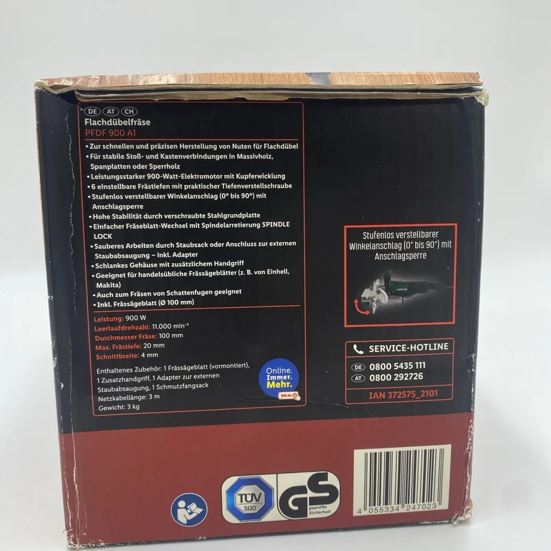 Parkside PFDF 900 - 900W Flachdübelfräse Holznutfräse Nutfräse + Neu OVP