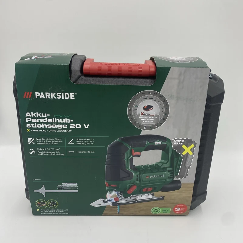 PARKSIDE 20V Akku Pendelhubstichsäge PSTDA 20-Li C3, Stichsäge ohne Akku