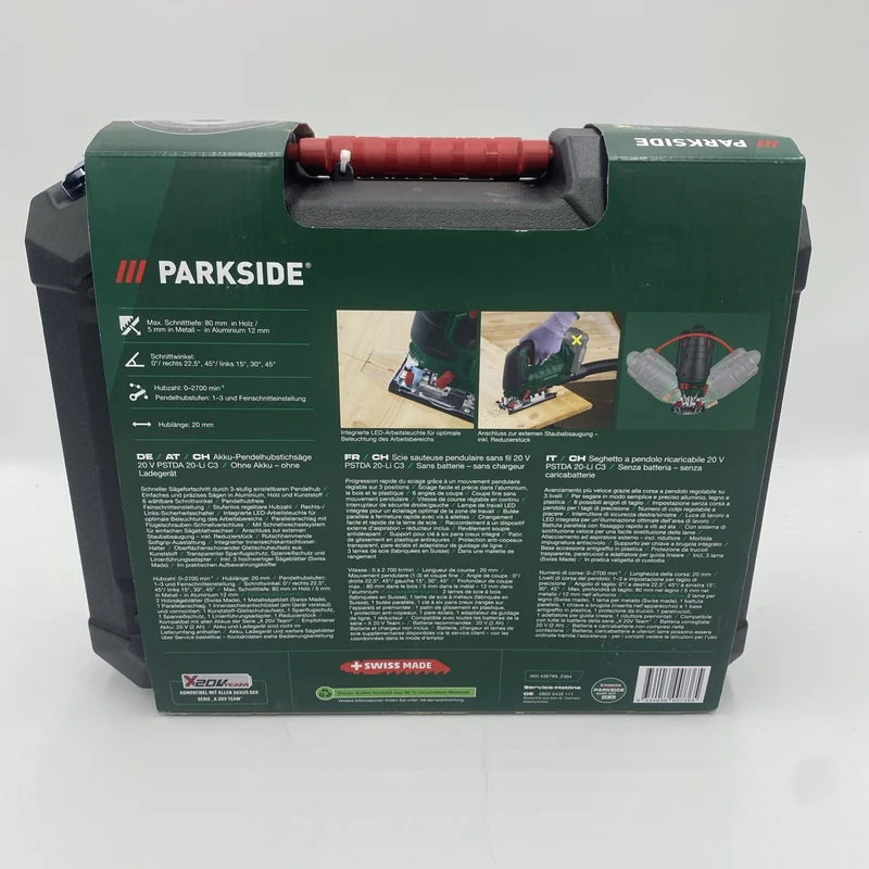 PARKSIDE 20V Akku Pendelhubstichsäge PSTDA 20-Li C3, Stichsäge ohne Akku