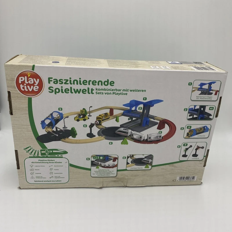 Playtive Eisenbahn Set Holzspielzeug Holzeisenbahn Modelleisenbahn