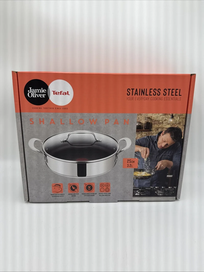 Jamie Oliver Servierpfanne 25 cm ø 3,2L Edelstahl. für alle Herdarten geeignet
