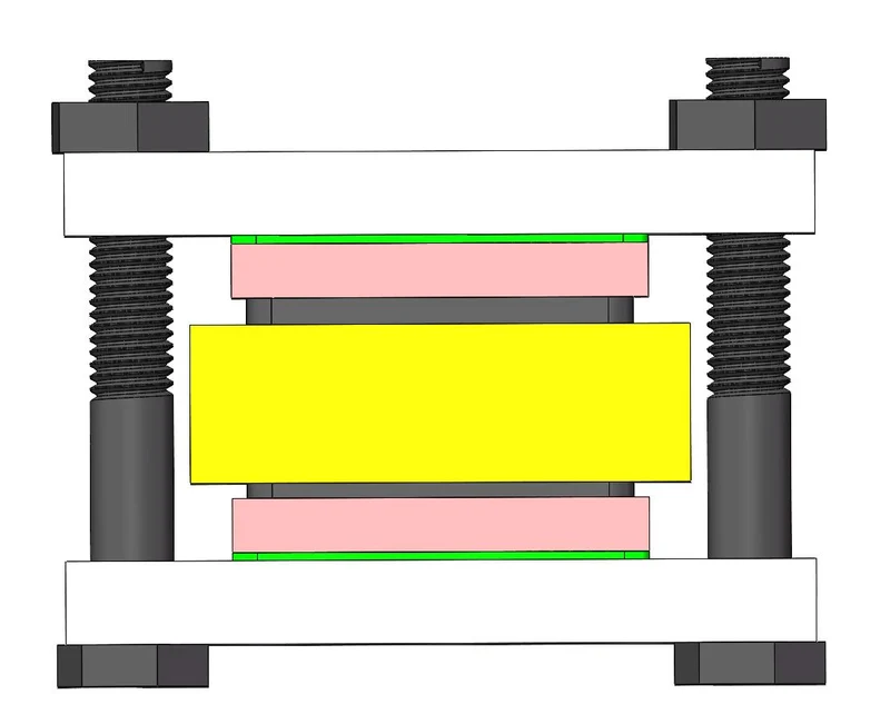 Druckvorrichtung und quadratisches Testzellen-Kit für Festkörperbatterien, Modell GT05