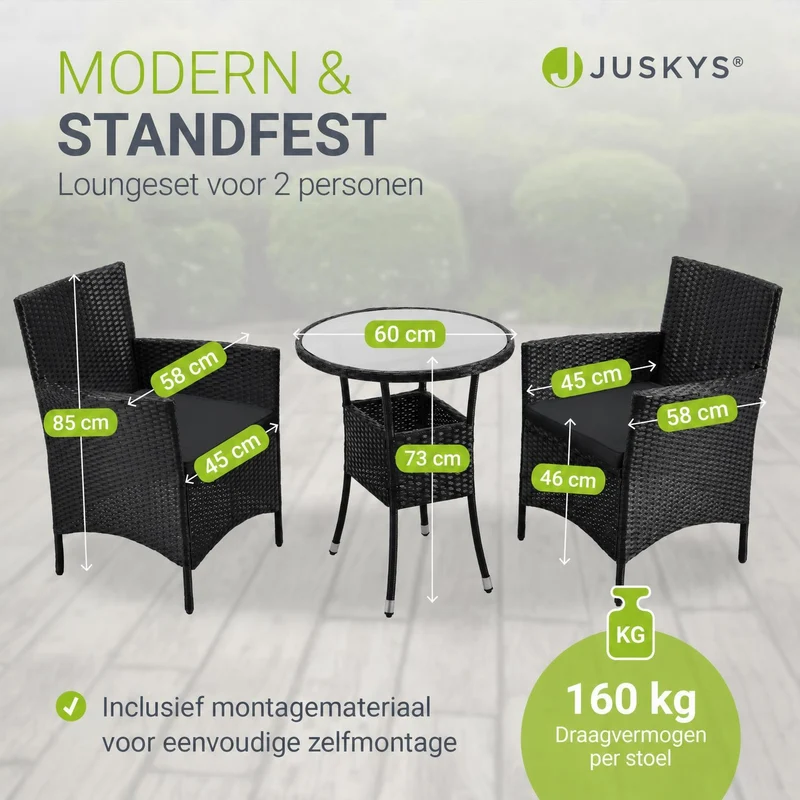 Polyrattan Balkon Set Bayamo