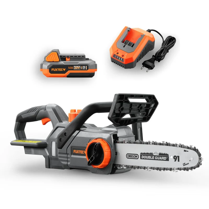 B-WARE FUXTEC 20V accu kettingzaag FX-E1KS20 SET 2 met 1 x accu 2Ah, 1 x lader 2.4A