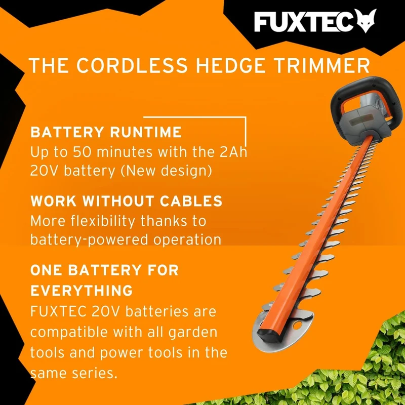 FUXTEC accu-heggenschaar FX-HT20 SET - 52 cm meslengte