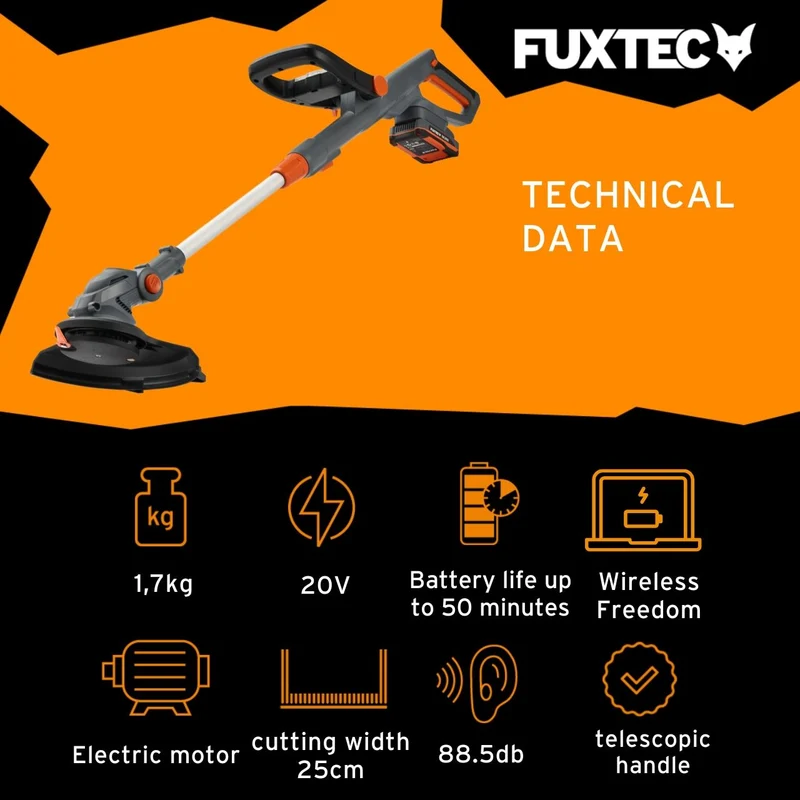 FUXTEC 20V Cordless grastrimmer FX-GT20 SET bosmaaier