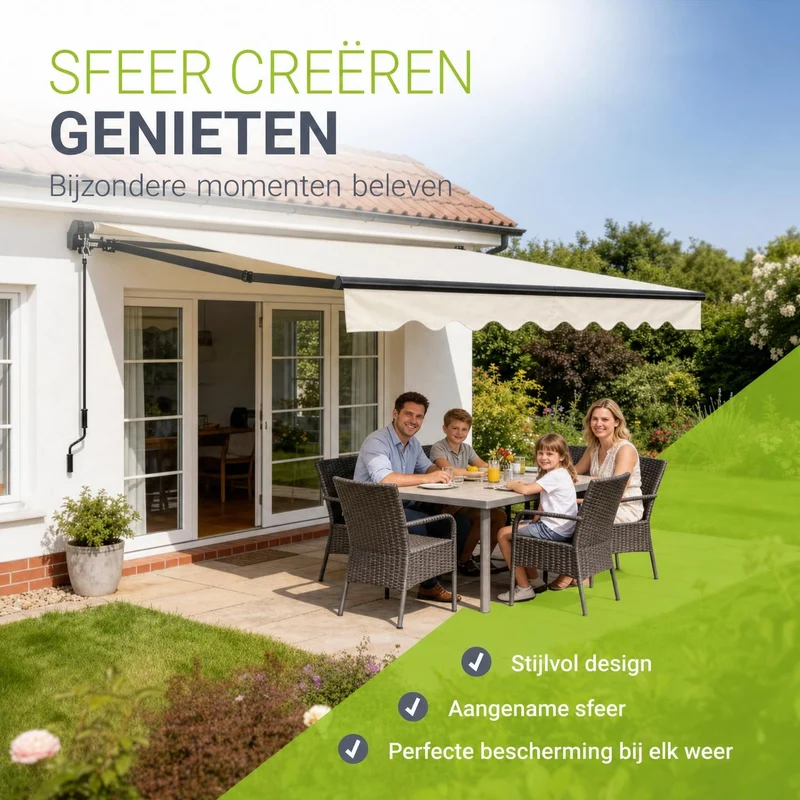 Gelenkarmmarkise mit Kurbel