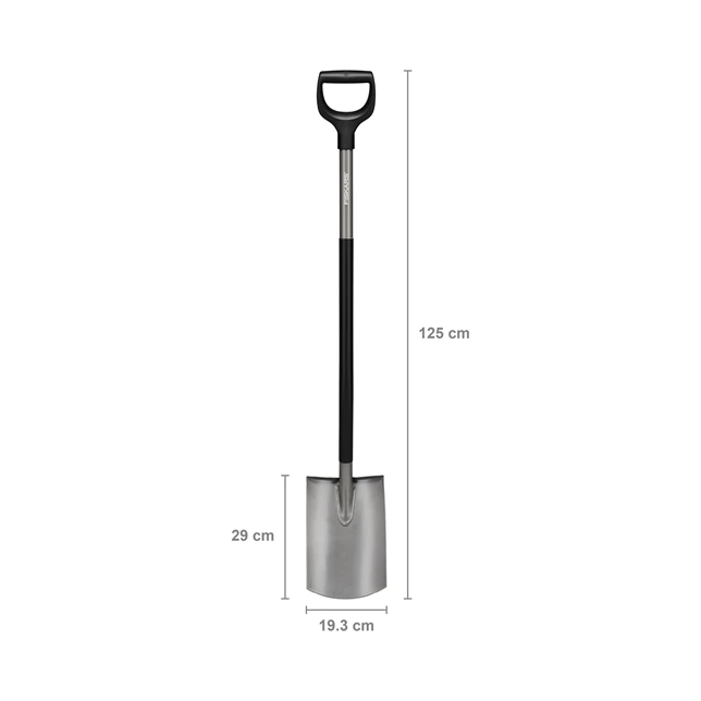 Fiskars Ergonomic Gärtnerspaten rund, grau