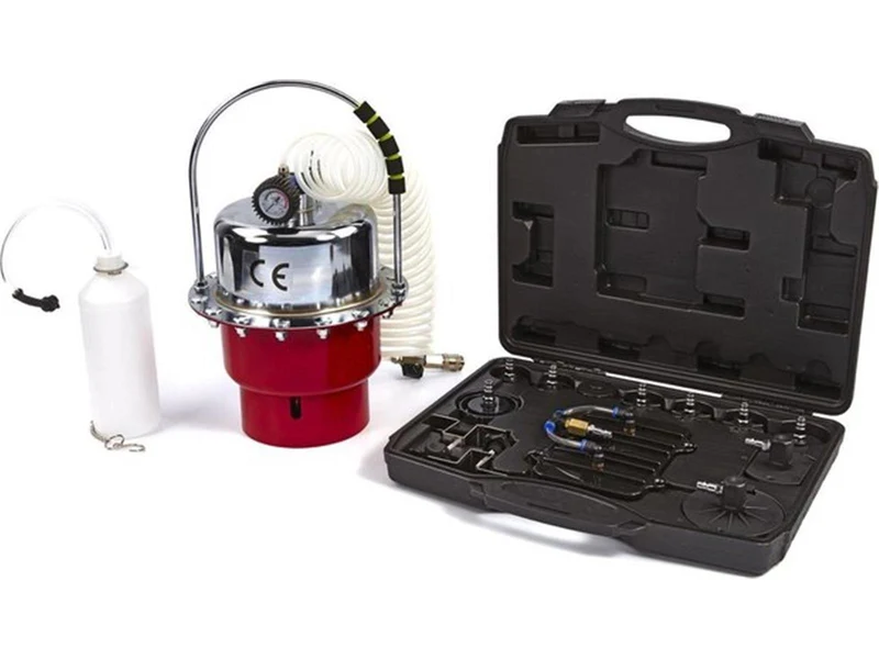 Professioneller Pneumatischer Bremsenentlüfter mit Adapterset 17 tlg.