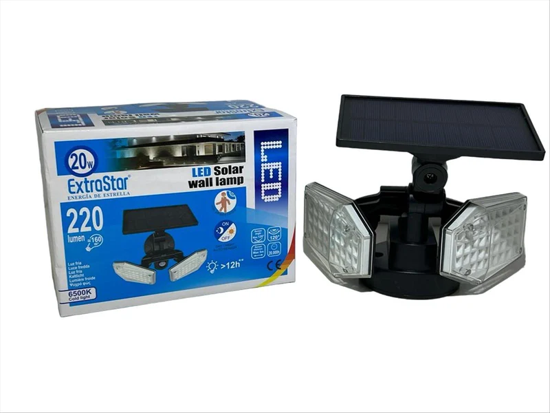 ExtraStar LED Solar Wall lampe 20W Kalt Weiß