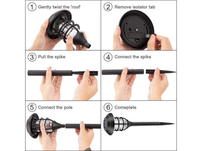 8x Solarleuchten Kaltweiß Garten Solarlampe für Außen Gartenleuchten Wasserdichte LED Deko Wegleuchten für Rasen Terrasse Patio Weg