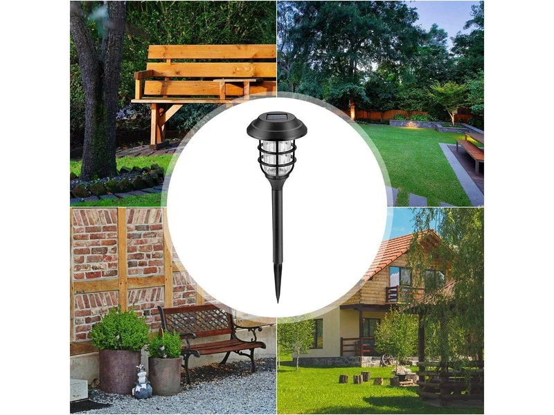 8x Solarleuchten Kaltweiß Garten Solarlampe für Außen Gartenleuchten Wasserdichte LED Deko Wegleuchten für Rasen Terrasse Patio Weg