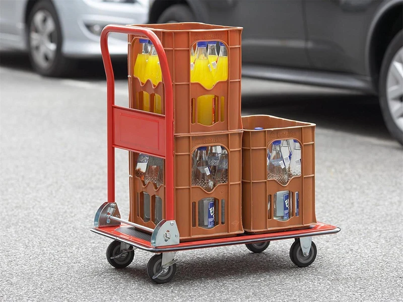 Meister Plattformwagen - Klappbar - Bis 150 kg Tragkraft - Feststellbremse / Transporthilfe mit Lenkrollen / Paketwagen mit Antirutsch-Beschichtung / Klappwagen aus Stahl / 8985400
