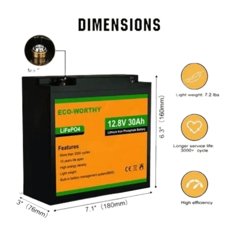 Batterie lithium LiFePO4 12V 30Ah