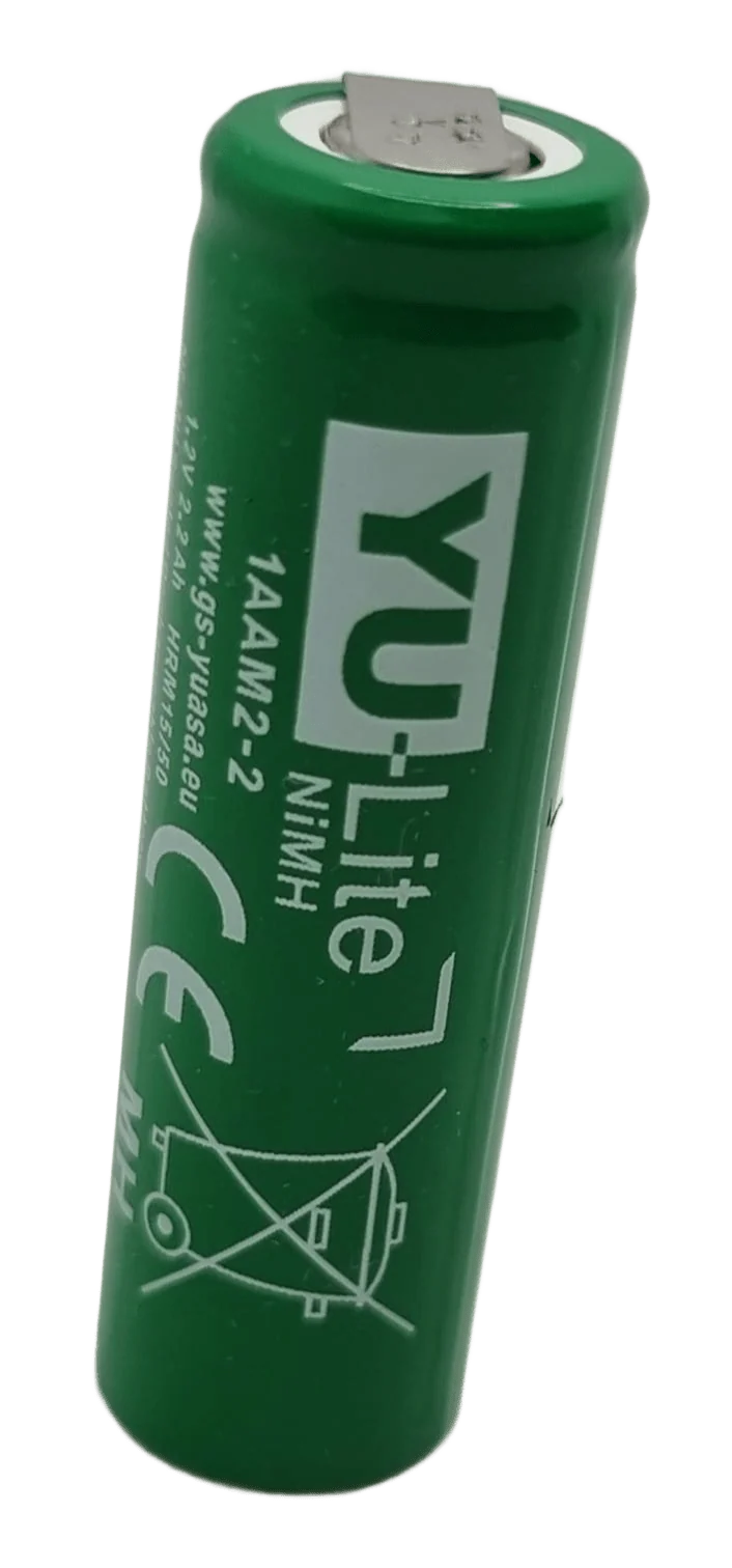 Accu AA NiMH 1.2V 2200mAh Yuasa avec languettes à souder