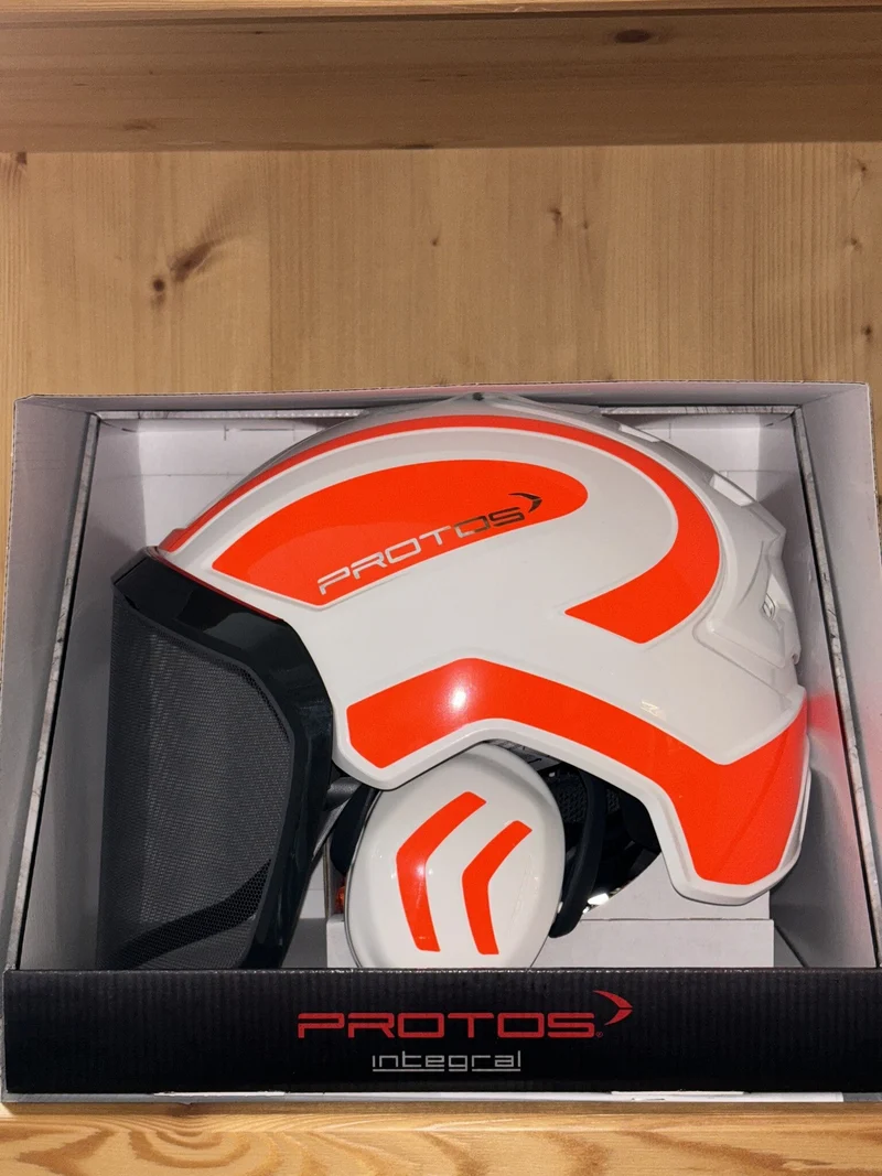 PROTOS® Forsthelm weiß - neonorange