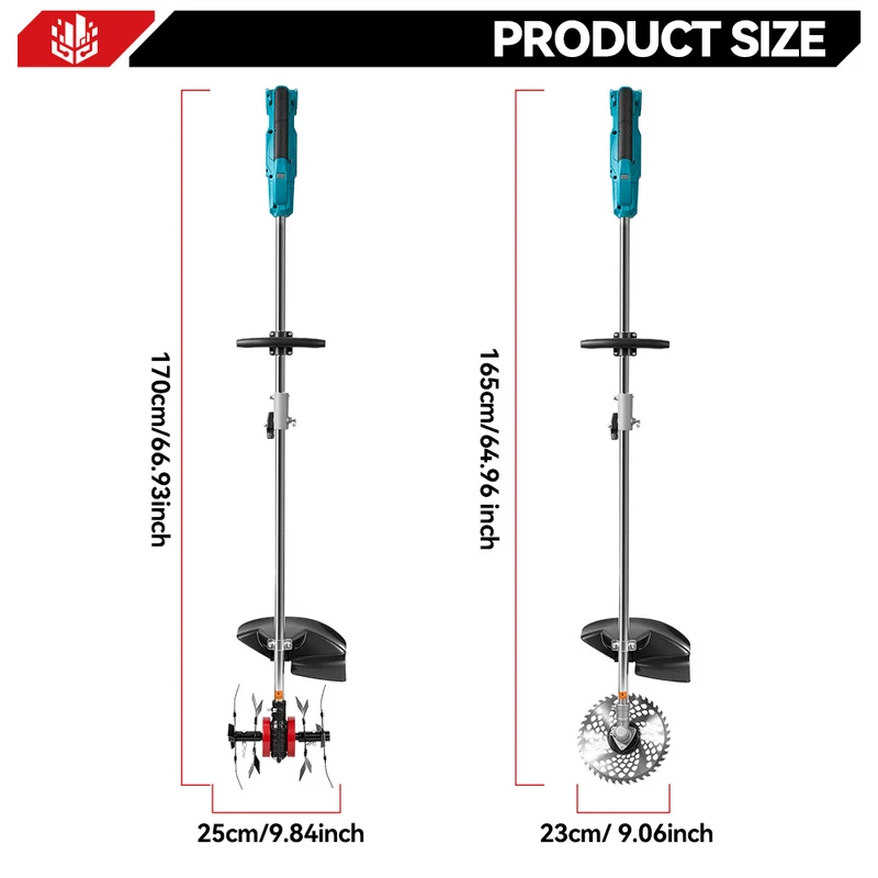 ONEVAN 2-in-1 Cordless Tiller & Grass Trimmer | For Makita 18V Battery