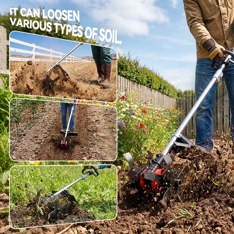 ONEVAN 2-in-1 Cordless Tiller & Grass Trimmer | For Makita 18V Battery