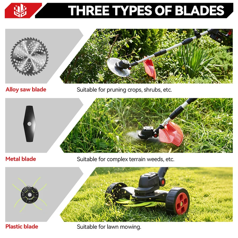 ONEVAN 9" Cordless Brushless Lawn Mower Kit with Wheels – Adjustable 45° Head | For Makita 18V Battery