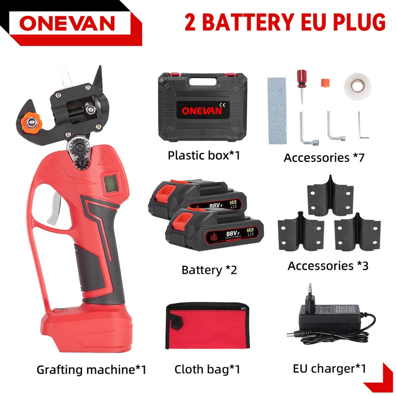 ONEVAN 2-in-1 Brushless Grafting & Pruning Shears with U/V Blades | For Makita 18V Battery