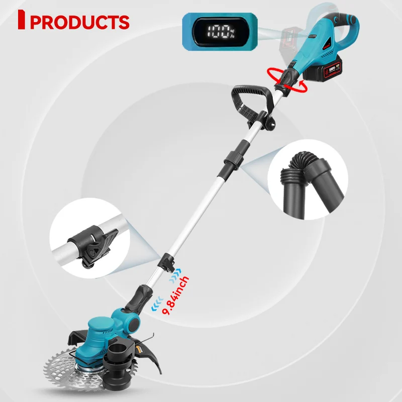 ONEVAN Cordless Grass Trimmer | Foldable Telescopic 3-Blade | For Makita 18V Battery