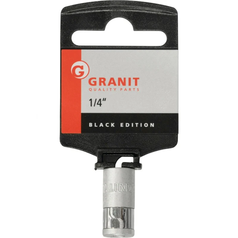 GRANIT BLACK EDITION 1/4“ Bit-Adapter-Stecknuss, Spannring – 25 mm
