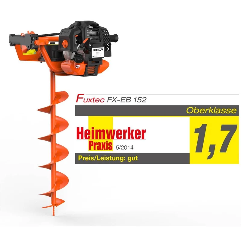 FUXTEC Grondboor Benzine incl. 100/150/200mm hulpstukken - 52cc - FX-EB152