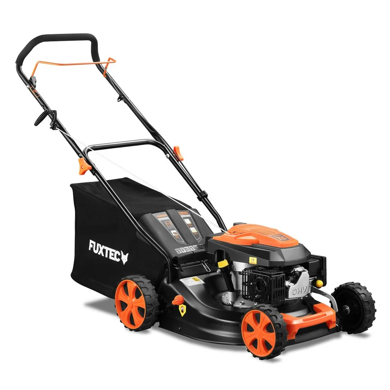 FUXTEC Grasmaaier Benzine - 46 cm - Duwmaaier - Mulchfunctie - Opvangbak 50L - FX-RM4646ECO