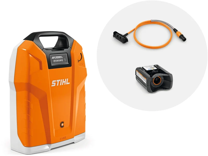 STIHL Rückentragbarer Akku AR 2000 L, Set mit Anschlussleitung, Adapter AP