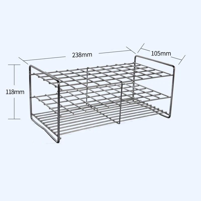50 Stellplätze Reagenzglasständer, Edelstahl