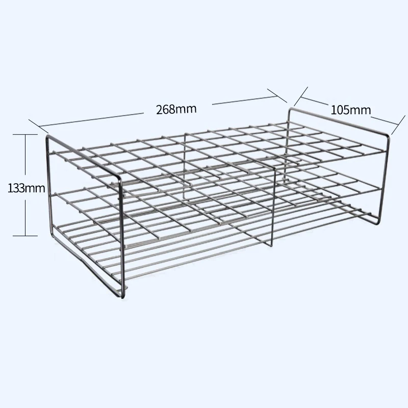50 Stellplätze Reagenzglasständer, Edelstahl