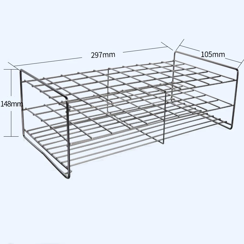 50 Stellplätze Reagenzglasständer, Edelstahl