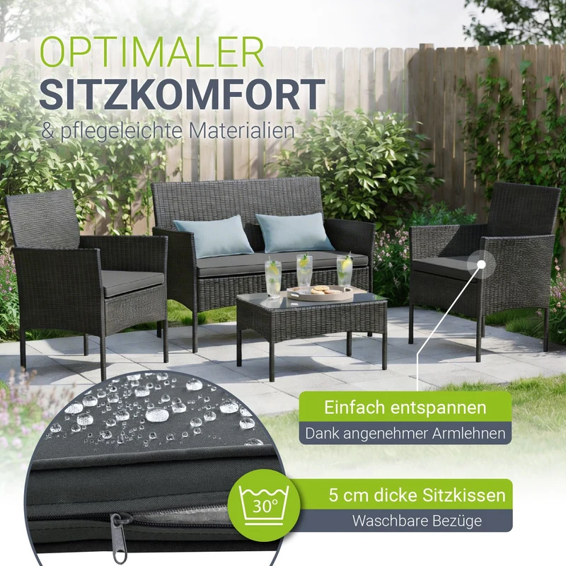 Polyrattan Sitzgruppe Fort Myers