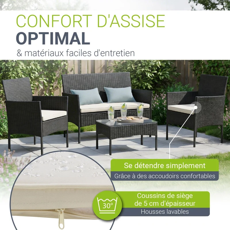 Polyrattan Sitzgruppe Fort Myers