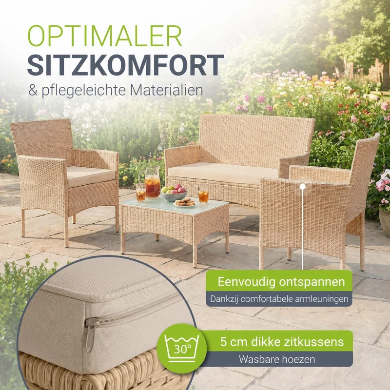 Polyrattan Sitzgruppe Fort Myers